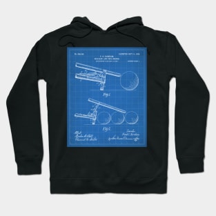 Pool Bridge Patent - Pool Art - Blueprint Hoodie